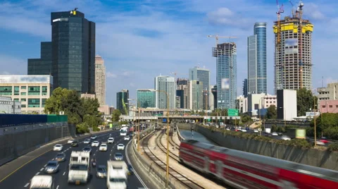 Traffic Time Lapse -Tel Aviv At Day Light,  Ayalon Freeway 動画素材 43204723