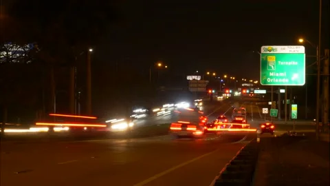 Traffic Time Lapse Turnpike Sign Stock Footage 200799153