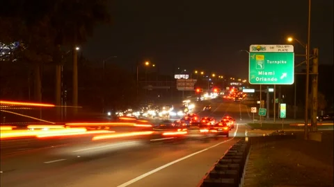 Traffic Time Lapse Turnpike Sign Video stock 200799155