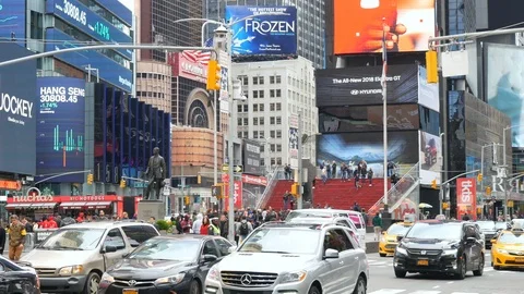 Traffic at time square in Manhattan Stock-Footage 91626556