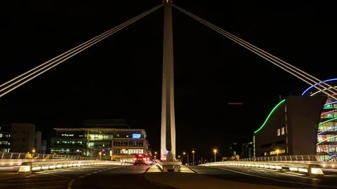 Traffic Timelapse Dublin By Night Stock Footage 81229023
