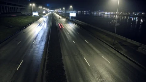 Traffic timelapse at night Stock Footage 82678582