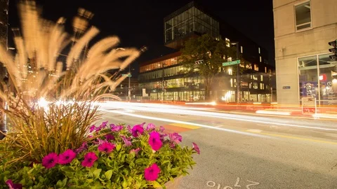 Traffic Timelapse at Night (Halifax) Stock Footage 122150255