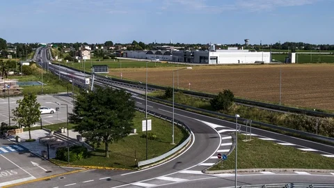 Traffic timelapse of Treviso-Mare road 03 Stock Footage 92196339