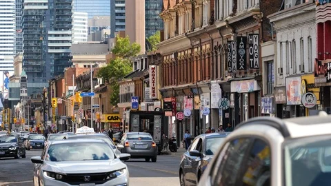 Traffic in Toronto Downtown Stock Footage