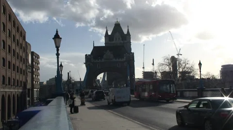 Traffic on Tower Bridge 02 Stock Footage 35596514