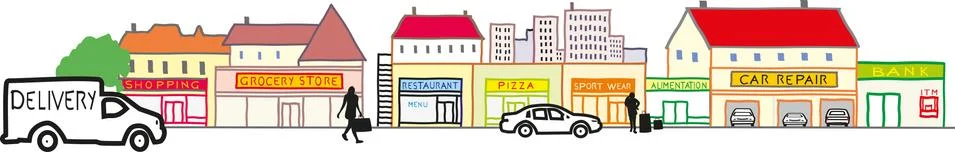 TRAFFIC IN TOWN Illustrazione stock