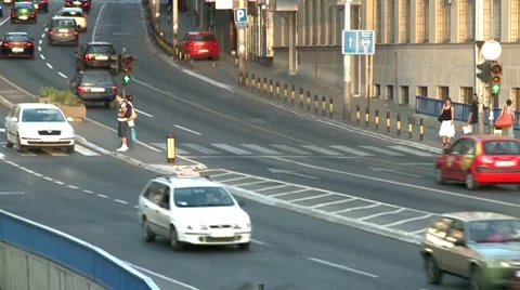 Traffic, traffic light stop-go timelapse Stock Footage 8576893