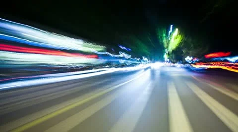 Traffic trails view from car, timelapse Vídeo Stock 22153901