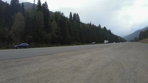 Traffic on Trans-Canada Highway Video stock 162430408