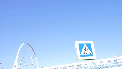 Traffic under an overpass in the city. 4k, slow motion Stock Footage 88986997