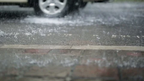 Traffic under rain Stock Footage 92324848