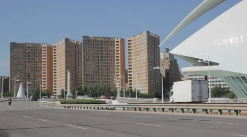 Traffic in Valencia, Spain Stock Footage 4884686