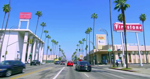 Traffic on Van Nuys Boulevard in the San Fernando Valley, Los Angeles, 4K Stock Footage