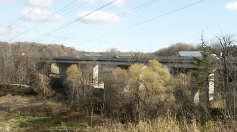 Traffic on a Viaduct HD Stock Footage 12562849