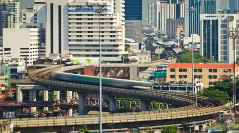 Traffic at Victory Monument, Bangkok Stock Footage
