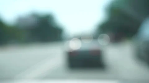 Traffic video from inside the car, out of focus, far plan Stock Footage 112686383