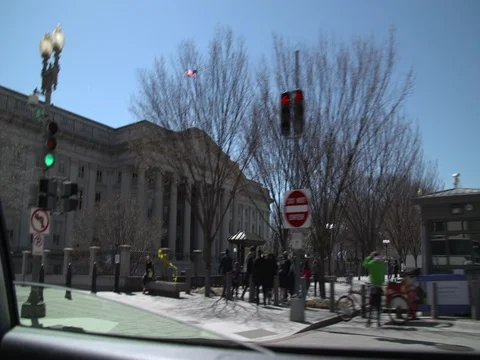 Traffic View Car and White Architecture Stock Footage 74847729