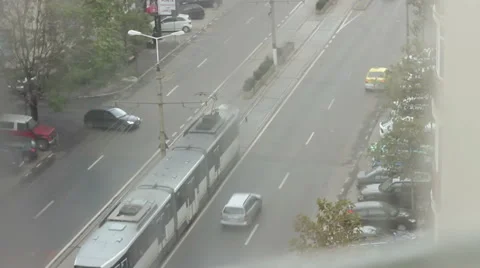 Traffic View Window Condensation Stock Footage 43973626