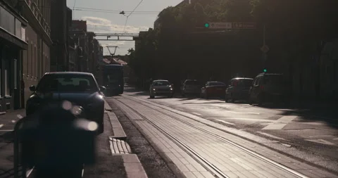 Traffic Waiting at Red Light in Zagreb Video stock 336029740