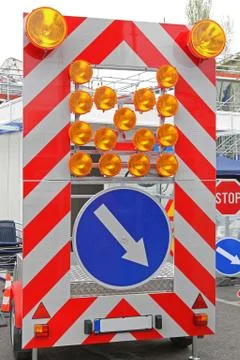 Traffic Warning Trailer Stock Photos