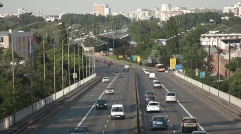 Traffic in the Warsaw Video stock 60626753