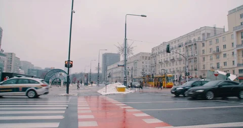 Traffic Warsaw, Poland (4K) Stock Footage 101293353