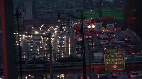 Traffic in Washington DC in HD Tons of Cars Driving Stock Footage