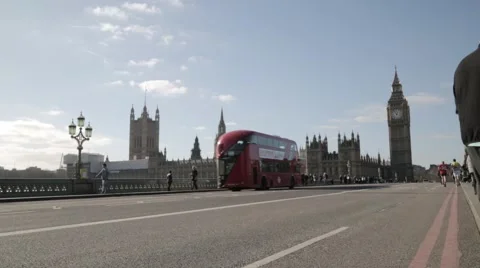 Traffic on Westminster Bridge (Big Ben) (B-Roll/Cutaway/GV) | HD 1080 Stock Footage 47022953