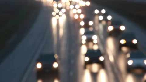 Traffic Wet OutofFocus Video stock 43014603