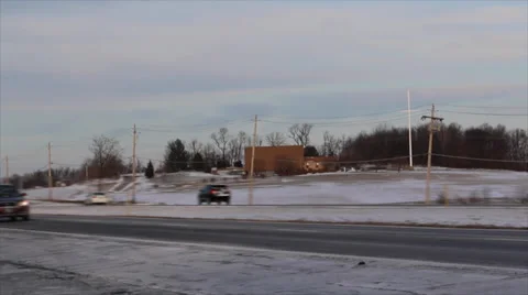 Traffic in Winter Stock Footage 35941889