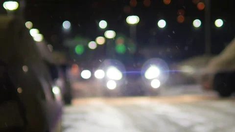 Traffic in winter house yard at snowfall Stock Footage 82303296