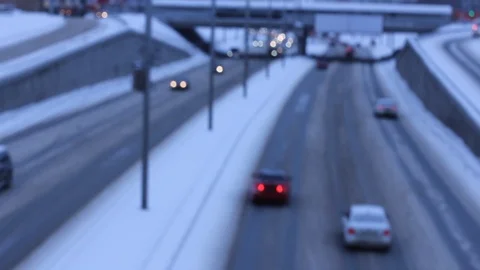Traffic on winter road. Stock Footage 121719345