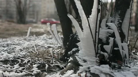 Traffic in winter storm Stock Footage 22123421