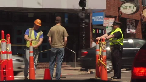 TRAFFIC WORKERS Stock Footage 185602450