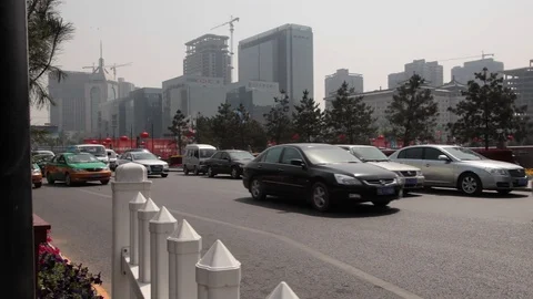 Traffic, Xi'an, China 2 Stock Footage 87086814