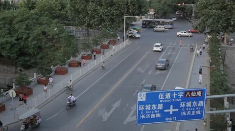 Traffic in Xi'an city,China. Stock Footage 36043480