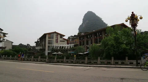 Traffic at yangshuo Stock Footage 42076532