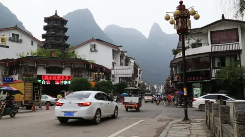 Traffic at yangshuo Stock Footage 42076539