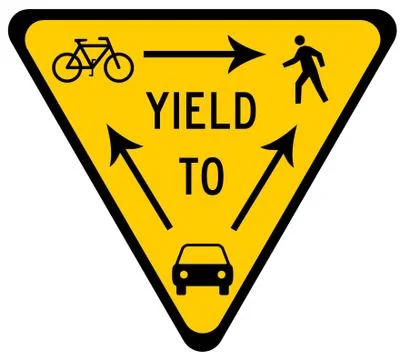 Traffic yield Stock Illustration