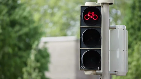 Trafficlight for cyclers Stock Footage 37538158
