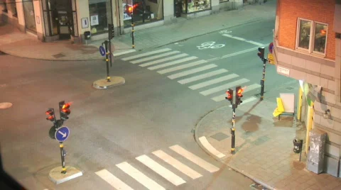 Traffik Intersection in Stockholm Stock Footage 397757
