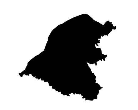 Trafford map vector silhouette illustration isolated. Stock-Illustration