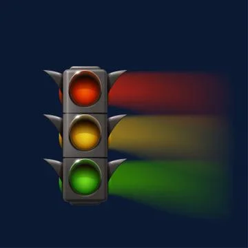Trafic light on the dark background Stock Illustration