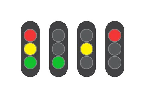 Trafic lights vector set Stock Illustration