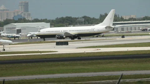 Trafic on the runway Stock Footage 703353