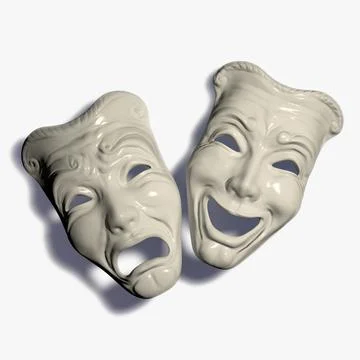 3D Model: Tragedy-Comedy-Masks ~ Buy Now #90612497