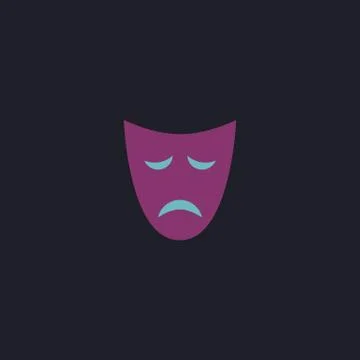 Tragedy mask computer symbol Stock Illustration
