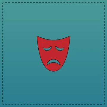 Tragedy mask computer symbol Stock Illustration