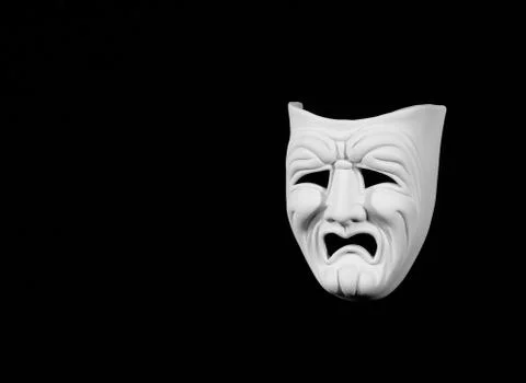 Tragedy mask concept Stock Photos
